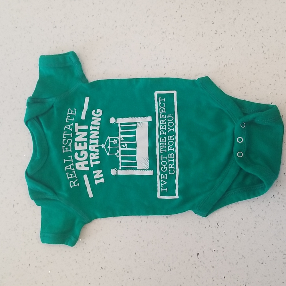 Baby Onsie Shirt Real Estate Size 6 Months